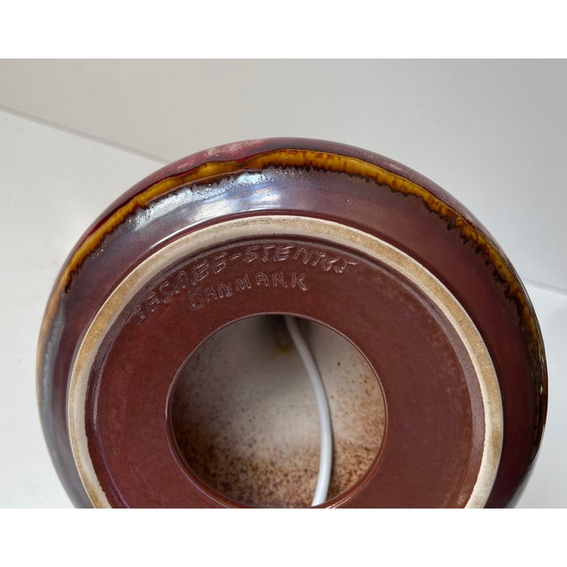 Mid-Century Oxblood Red Stoneware Table Lamp from Desiree & Le Klint, 1960s For Sale - Image 10 of 11