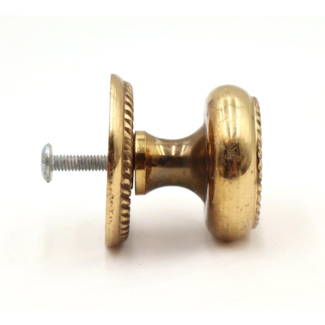Traditional 1.25 In. Rope Brass Drawer Cabinet Knob For Sale - Image 4 of 5