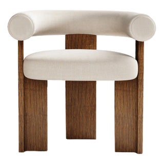 Collector Modern Cassette Chair in White Fabric and Smoked Oak by Alter Ego For Sale