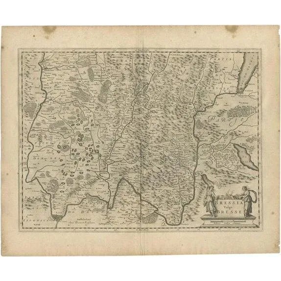 17th Century Antique Map of Bresse by Janssonius, 1657 For Sale - Image 5 of 5