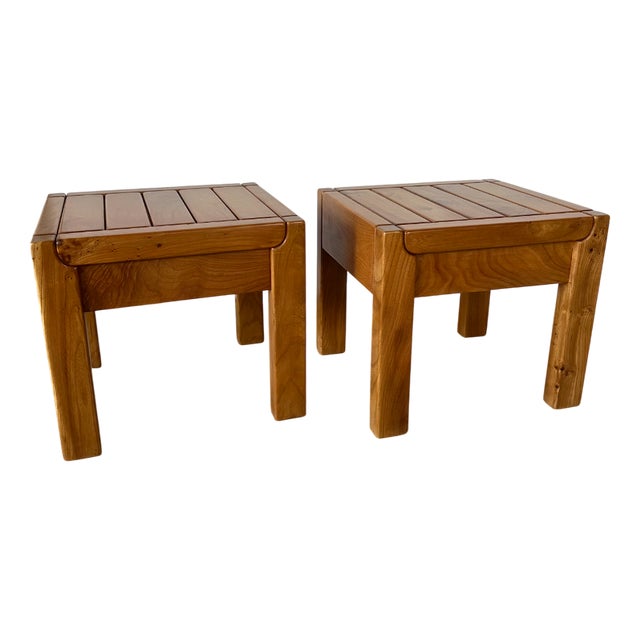 Regain Elm Bedside Tables, 1980s, Set of 2 For Sale