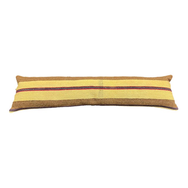 Turkish Hemp Pillow Cushion Natural Beige Brown Cushion Cover 12"x46" For Sale