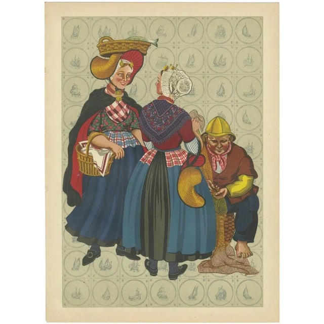 Scheveningen Fisherwomen with Shell Hat and Shawl Cape, 1932, Paper For Sale - Image 10 of 10