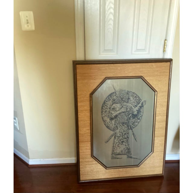 1970s Vintage Achaemenid (Hakhamaneshi) Ancient Soldier Charcoal Drawing by Askew For Sale - Image 5 of 11