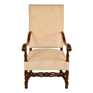 19th Century Upholstered Flemish Arm Chair From France For Sale