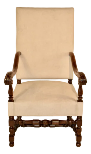 19th Century Upholstered Flemish Arm Chair From France