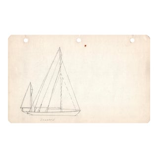 1950s Maine Marine Architectural Drawing on Paper For Sale