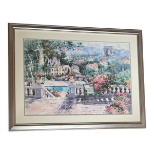Late 20th Century Original Signed Marilyn Simandle Painting Parisian Landscape