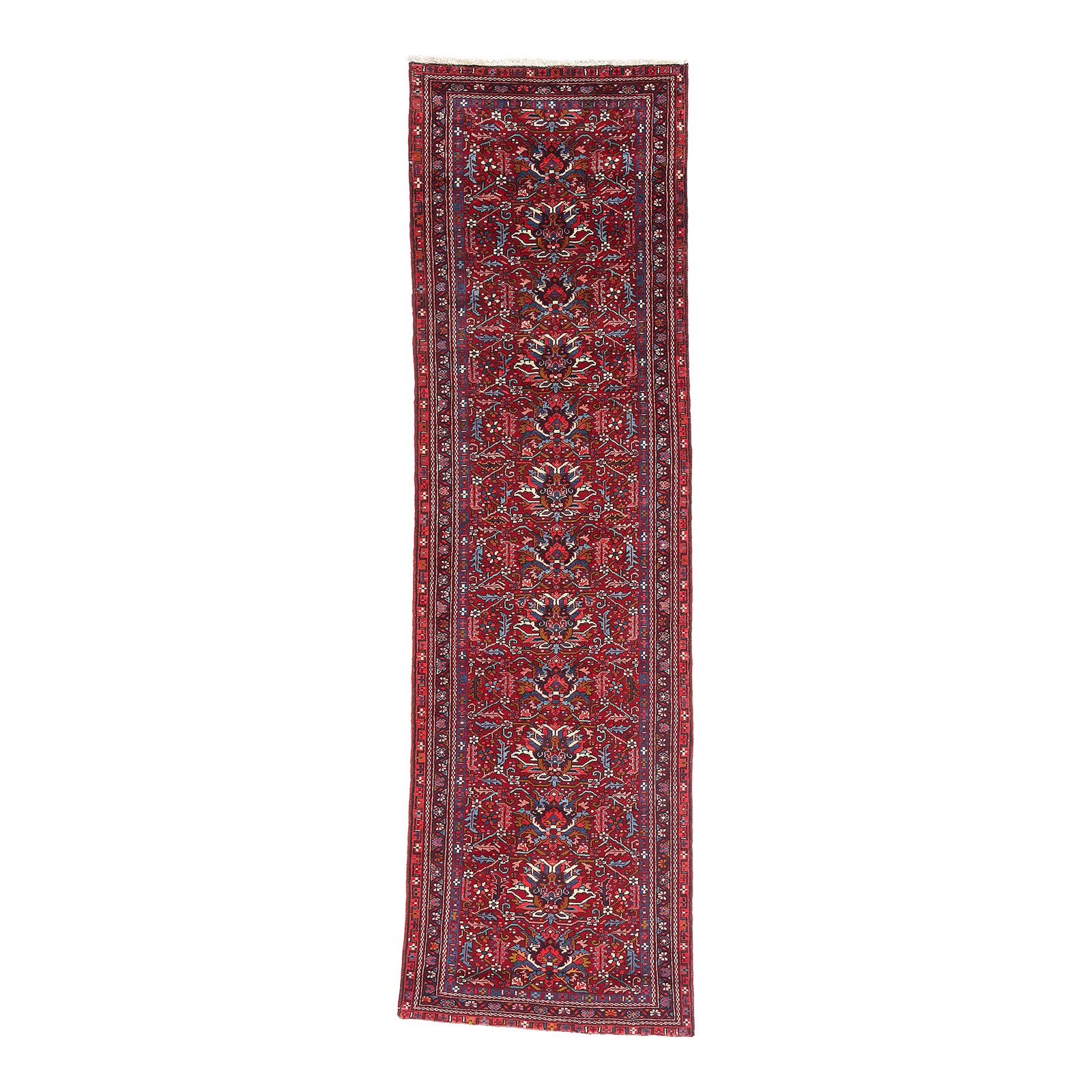 Antique Persian Heriz Rug Runner, 03'03 X 11'01 | Chairish
