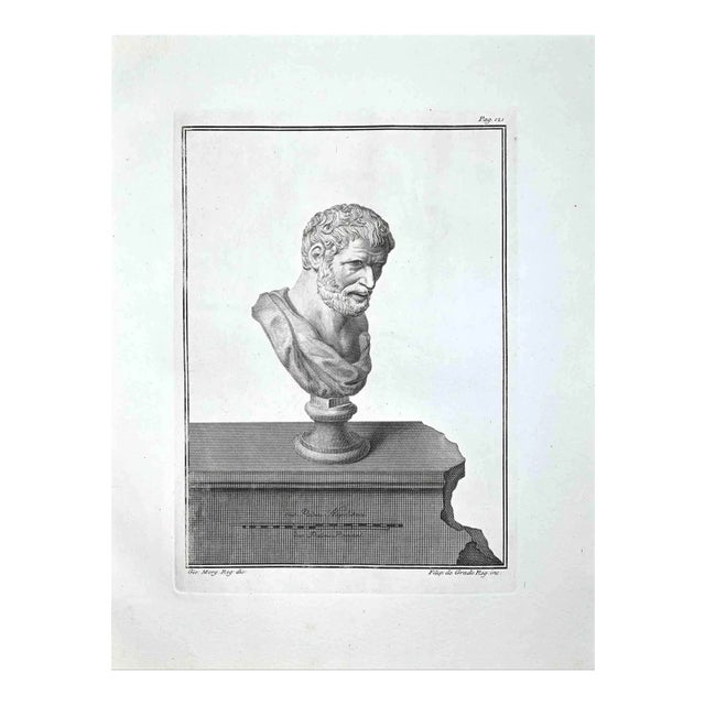 Filippo De Grado, Ancient Roman Bust, Etching, Late 18th-Century For Sale