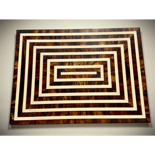 Late 20th Century Vintage Burled Walnut Faux Bone Inlay 2 Drawer Nightstand-Art Deco-Regency-Chest For Sale - Image 5 of 11