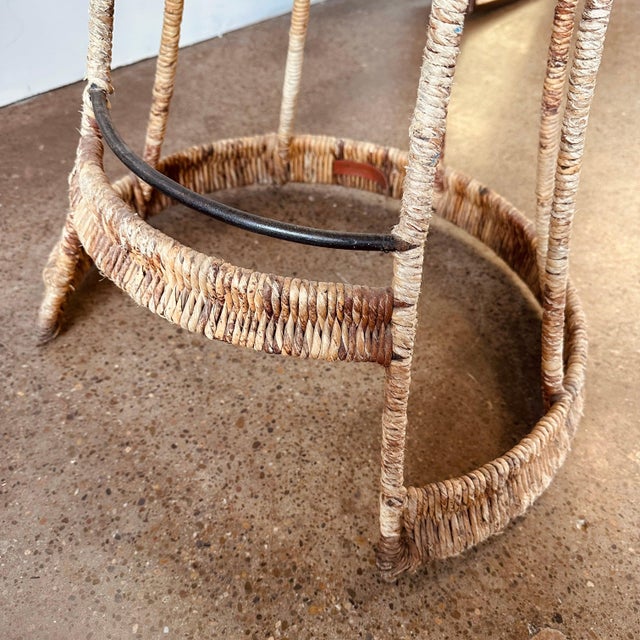 Woven Rush French Bar Stools - Set of 3 For Sale - Image 11 of 12