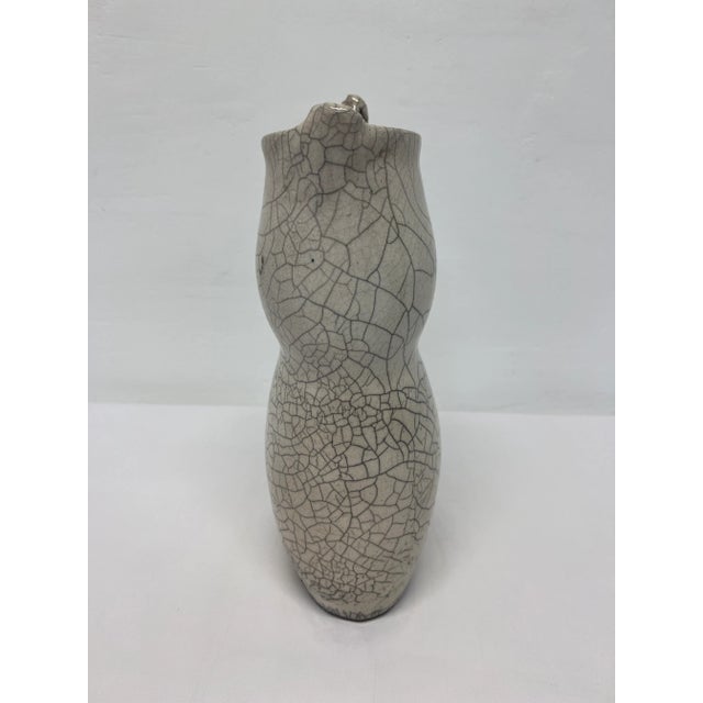 Postmodern Crackled Glaze Studio Pottery Vase With Colorful Design, 1980s For Sale In Miami - Image 6 of 11