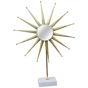 Mid-Century Modern Starburst Mirror on Stand