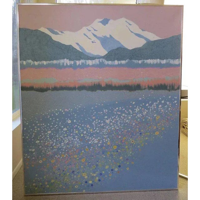 1990s 1991 "Mountain Wildflowers" Acrylic Painting by Dorothy Talbott, Framed For Sale - Image 5 of 10
