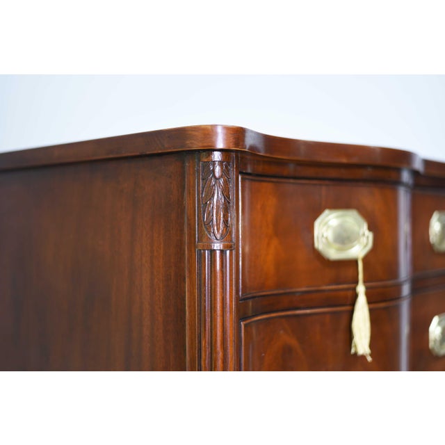Brown Mid Century Regency Style Mahogany Serpentine Front Buffet by Morganton Furniture For Sale - Image 8 of 15