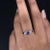 Trillion Cut Sapphire Birthstone Engagement Ring With Diamonds Size 7 For Sale - Image 4 of 13