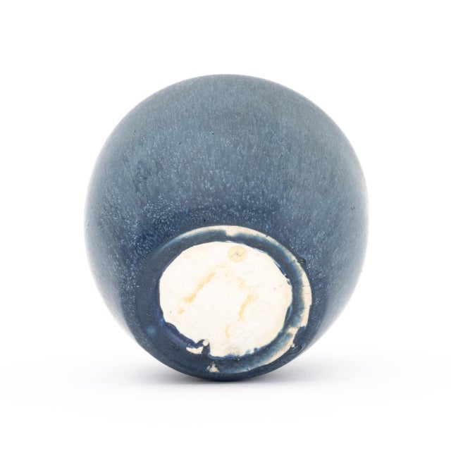 Early 20th Century Hampshire Pottery Blue Matte Glazed Vase For Sale - Image 5 of 6