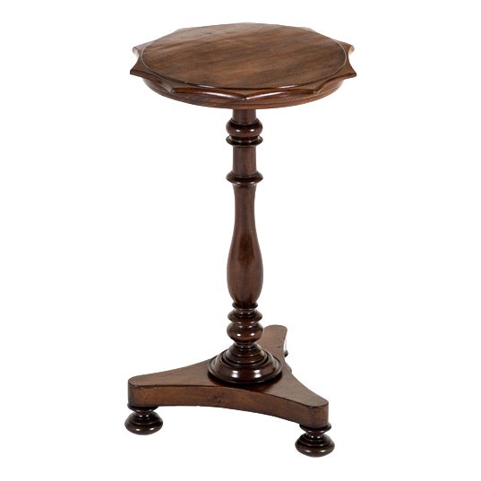19th Century Wine Table with Scalloped Top For Sale