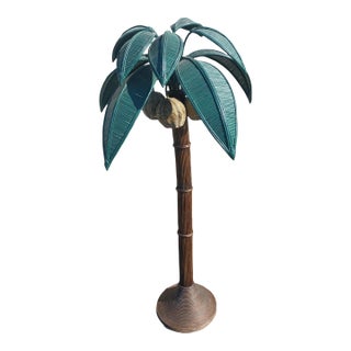 Mid 20th Century Mario Torres Lopez Attributed Pencil Reed Palm Tree Floor Lamp For Sale