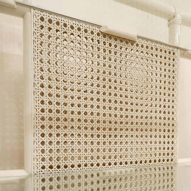 Lacquered Canework Shelves in Bamboo and Glass, 1980s, Italy, Set of 2 For Sale - Image 3 of 13