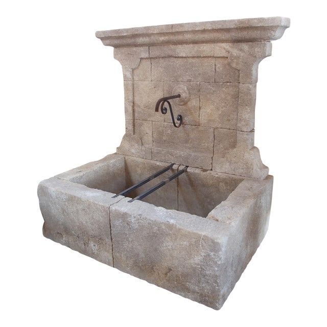 Bédoin Carved Limestone Wall Fountain From Provence, France For Sale