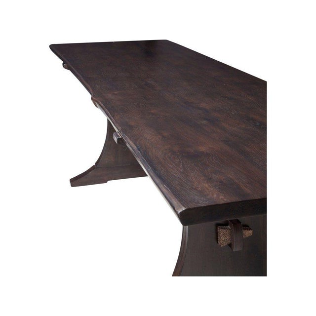 Thomasville Ellen Degeneres Coldwater Canyon Dark Oak Farmhouse Trestle Table Dining Set With