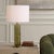 Green Glass/Brass Table Lamp With Shade For Sale In Sacramento - Image 6 of 8