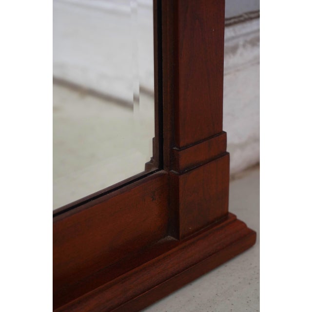 Wood Stickley Cherry Regency Style Hanging Wall Mirror For Sale - Image 7 of 10