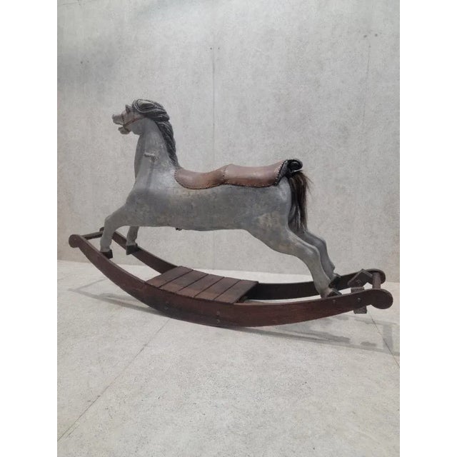 19th Century Antique French Double Seater Carousel Rocker Horse For Sale - Image 5 of 5