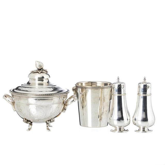 Silver-Plated Tureen, Ice Bucket and Cinnamon Sticks, Set of 3 For Sale - Image 6 of 6