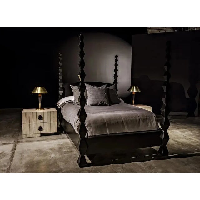 Noir NOIR Blau Table Lamp, Iron with Brass Finish and Black Iron Detail For Sale - Image 4 of 5