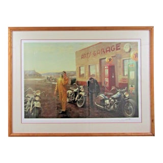 David Uhl Harley-Davidson "Change in the Weather" Large Framed Art Print For Sale