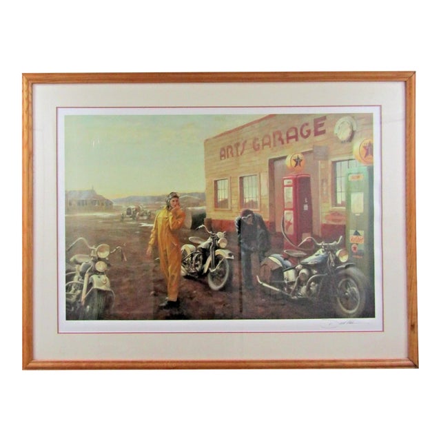 David Uhl Harley-Davidson "Change in the Weather" Large Framed Art Print For Sale
