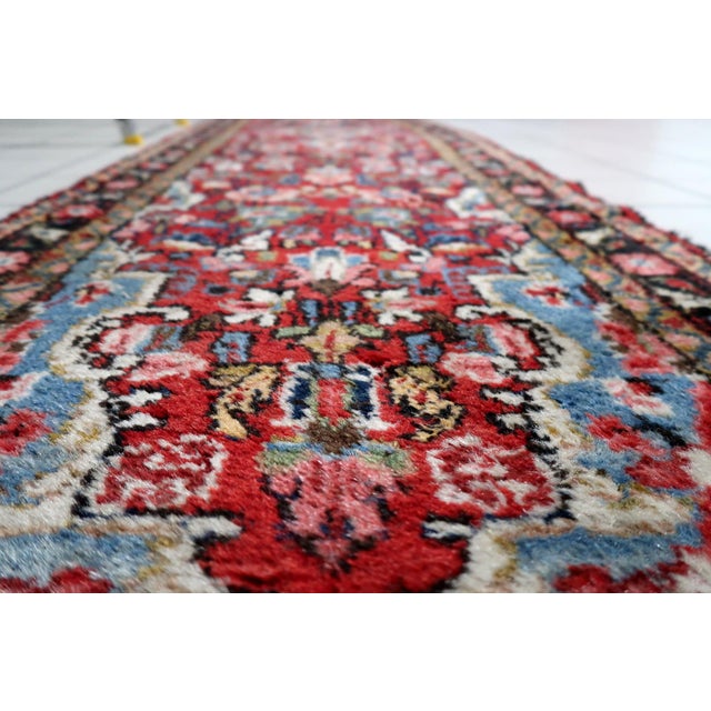Persian 1920s, Antique Persian Hamadan Runner 2.5' X 10.3' For Sale - Image 3 of 12