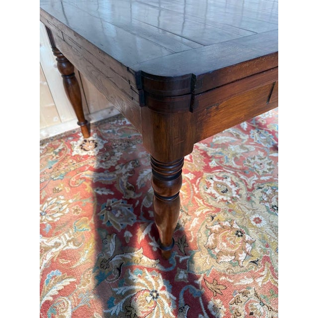 Mahogany Dining Table with Integrated Extensions For Sale - Image 4 of 9