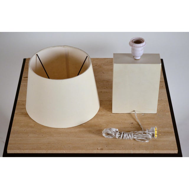 Chic 'Bloc' Parchment Table Lamp by Design Frères For Sale In Los Angeles - Image 6 of 10