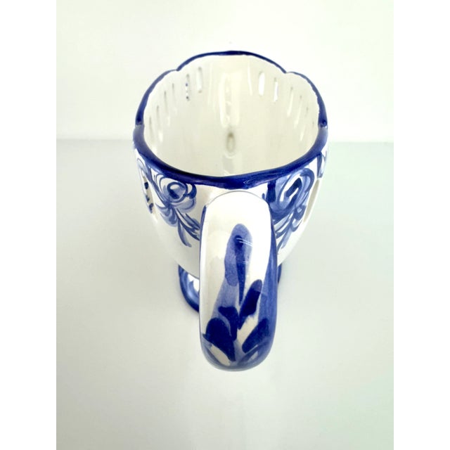 1960s Mid Century Hand Painted Alcobaça Portugal Centerpiece Bowl For Sale In Little Rock - Image 6 of 11