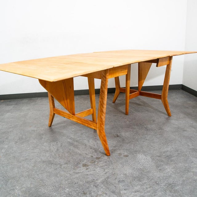 Mid Century Modern Dining Table Solid Maple Gate Leg Drop Heywood Wakefield Leaf For Sale In Sacramento - Image 6 of 12