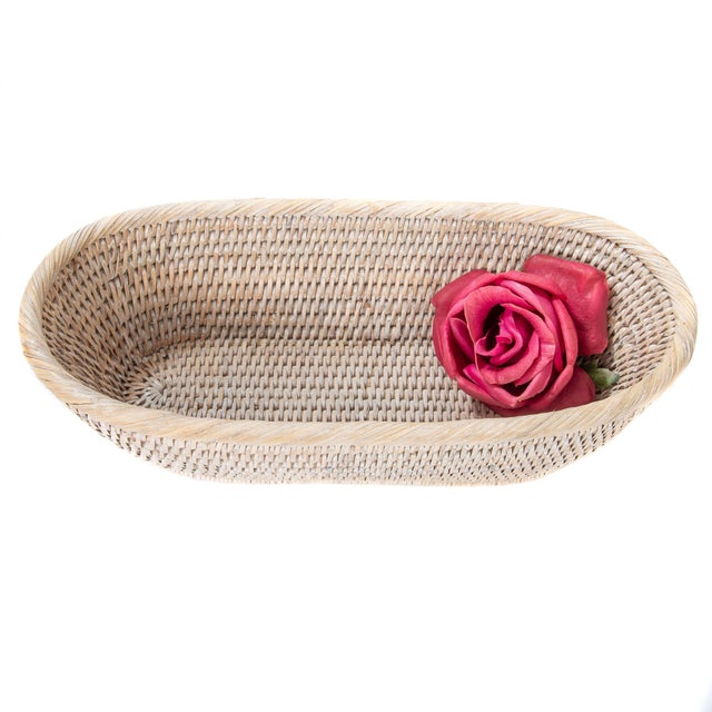 Artifacts Rattan Oval Basket For Sale - Image 4 of 6