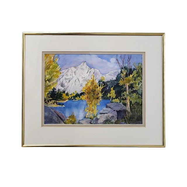 Peaceful and beautifully executed original watercolor painting titled “Rae’s Lake, Kings Canyon National Park” by the late...