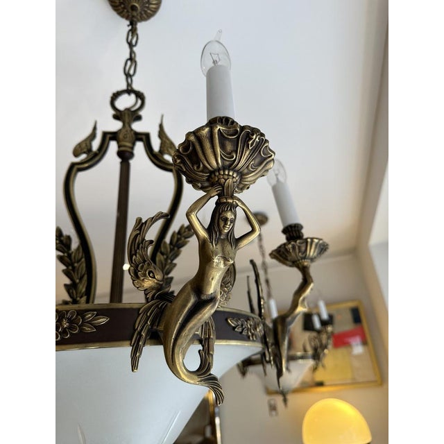 Metal Vintage Neo-Classical Chandeliers, 1950s, Set of 2 For Sale - Image 7 of 8