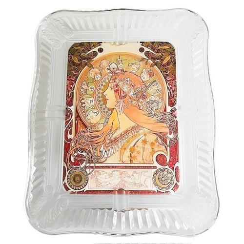 Vintage Art Nouveau Glass Picture Frame in Crystal, 1980s For Sale - Image 5 of 9