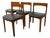 Mid-Century Modern Teak Dining Chairs Uk Import – Set of 4 Danish Modern Style Black Vinyl Side Chairs. For Sale