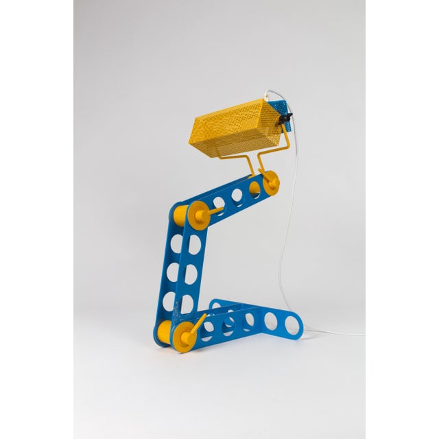 Postmodern Adjustable Meccano Table Lamp by Lisola Che Non Cè, Italy, 1970s For Sale - Image 3 of 17