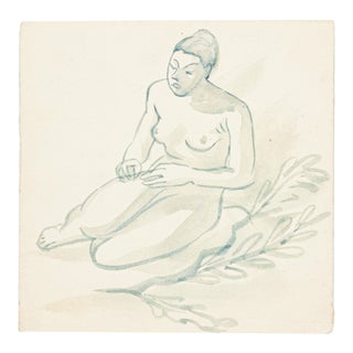Nude - Watercolor on Paper by J.-R. Delpech - 1960s 1960s For Sale
