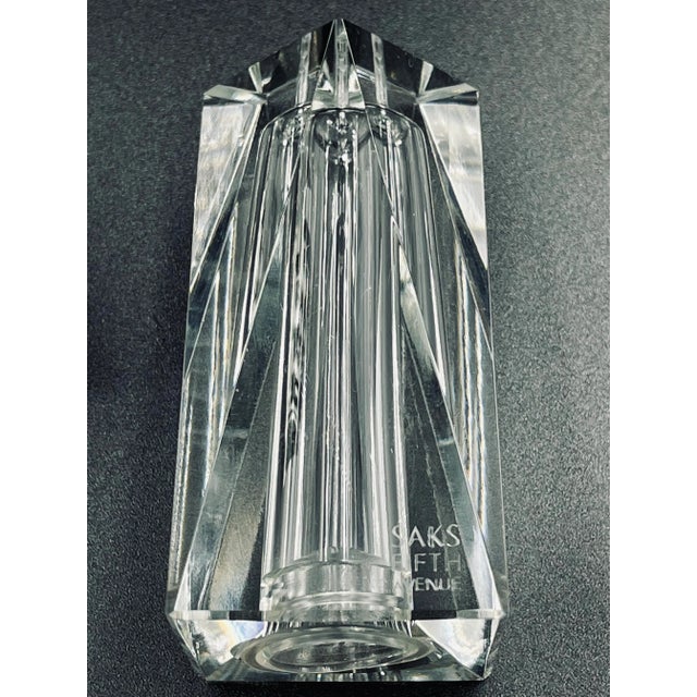 Modern Vintage Saks Fifth Avenue Modernist Crystal Salt & Pepper Set- a Pair For Sale - Image 3 of 12