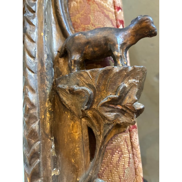 Antique Italian Hand-Carved Gilt Wood Mirror in the Baroque Style For Sale In Minneapolis - Image 6 of 12