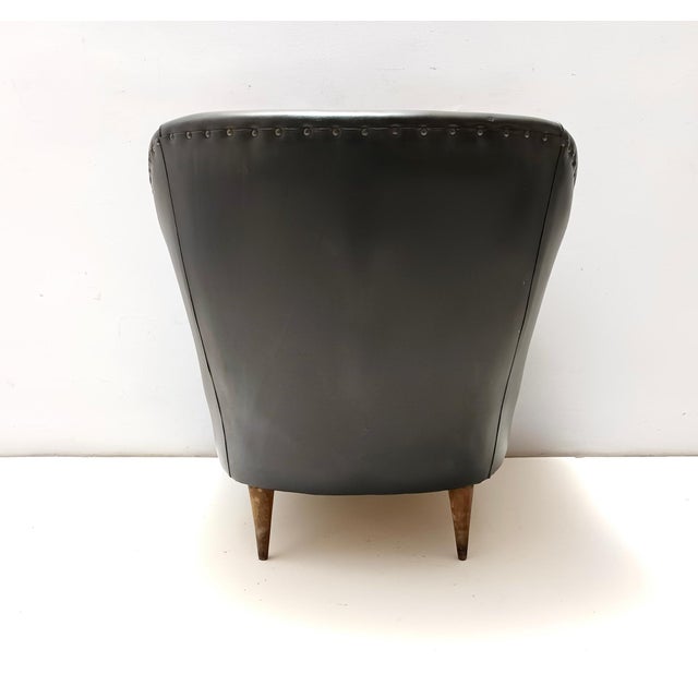Wood Dark Gray Chair in the style of Gio Ponti for Casa e Giardino, 1950s For Sale - Image 7 of 11