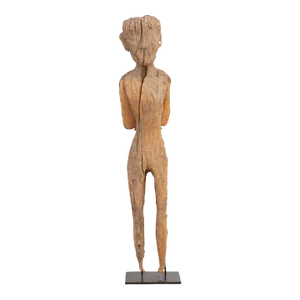 Antique Fossilized Wooden Asian Statue